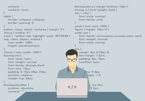 programmer coding a website
