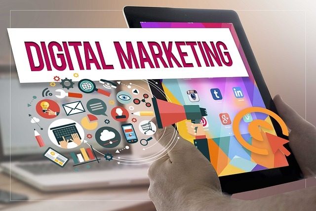 digital marketing on tablet