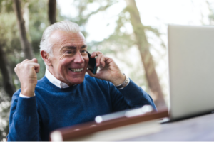 A man happy after getting nonprofit digital marketing service